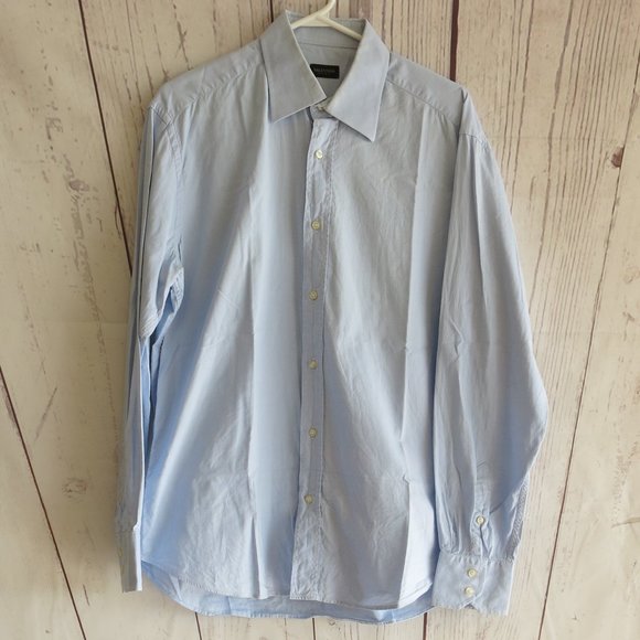 Valentino Roma Blue Button Down Long Sleeve Shirt - Size 16/41 - Picture 1 of 5